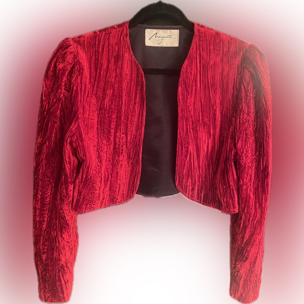 90’s Crushed Red Velvet Bolero